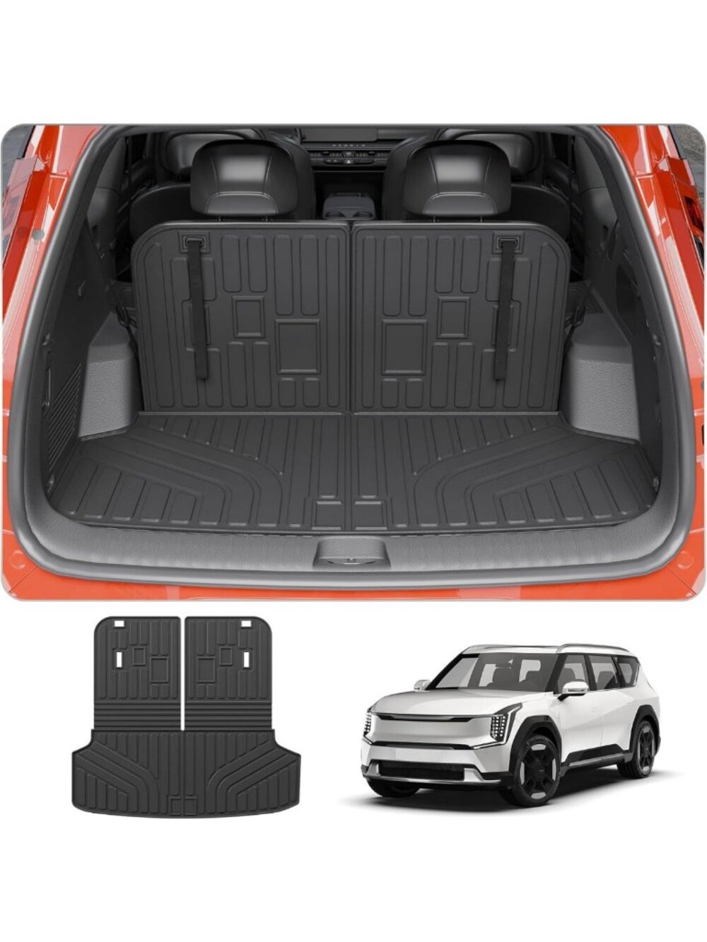 Trunk Mat with Backrest for 2024-2026 EV9 - Perfect Fit for 6 & 7 Seat SUVs